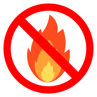 火気厳禁マーク 火気厳禁,火気使用禁止,マーク,アイコン,シンプル,単品,ピクトグラム,記号,赤,オレンジのイラスト素材