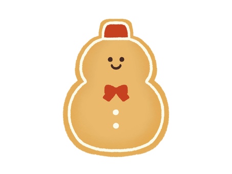 雪だるまのクッキー 雪だるま,クッキー,ジンジャークッキー,かわいい,お菓子,冬,クリスマス,12月,イベント,クリスマスカードのイラスト素材