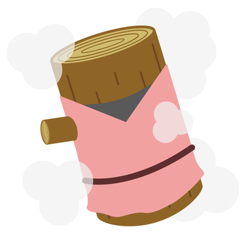 変わり身の術をするくノ一 変わり身の術,クノイチ,忍者,忍術,変わり身,身代わり,忍び,歴史,キャラクター,丸太のイラスト素材