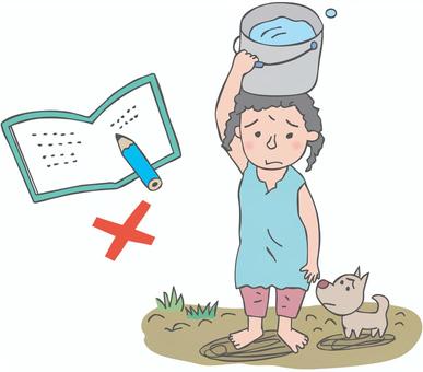 貧困と教育 貧困,教育,人権,子供,人物,生活,カット,挿絵のイラスト素材