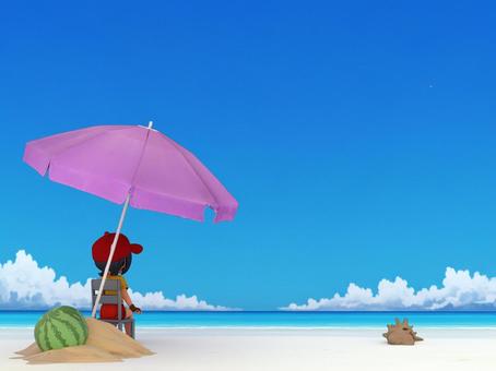 Illustration, sea, wave, swimming in the sea, 