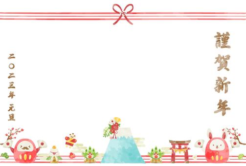 Cute hand-drawn New Year's card template for the year of the rabbit, , JPG, PNG and AI