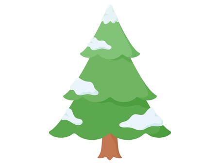 雪が積もった木 木,雪,冬,積もる,積もった,クリスマス,かわいい,ポップ,挿絵,ワンポイントのイラスト素材