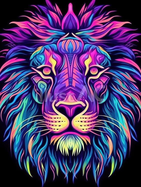 ライオンページ NO.97】ライオンのイラストインテリアアートポスターメルヘン