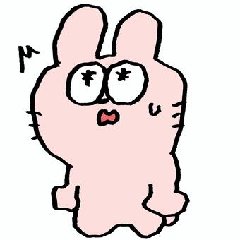 偏頭痛が来ちゃったウサギ うさぎ,生き物,動物,偏頭痛,体調不良,困惑のイラスト素材