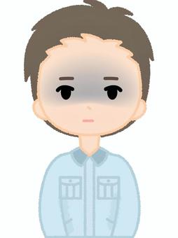 Illustration, work with, expressionless, serious looking, 