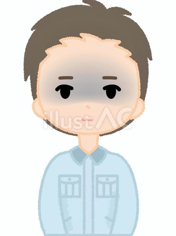 作業着男性無表情 作業着,無表情,真顔のイラスト素材
