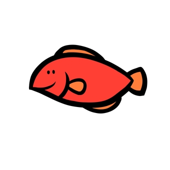 魚のかわいいゆるイラスト（赤・金魚） 魚,さかな,金魚,祭,金魚すくい,ゆるい,手描き風,シンプル,かわいい,ポップのイラスト素材