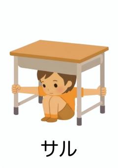 サルのポーズ・絵カード サルのポーズ,避難訓練,絵カード,視覚支援,特別支援のイラスト素材