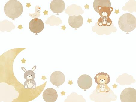 お祝いの背景07ベビー 背景,壁紙,フレーム,お祝い,誕生日,出産祝い,イベント,かわいい,おしゃれ,ナチュラルのイラスト素材