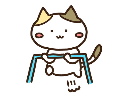 運動会の鉄棒で逆上がりするかわいい三毛猫 運動会の鉄棒で逆上がりするかわいい三毛猫 鉄棒,逆上がり,体育,運動,ねこ,かわいい,手書き,学校,保育園,幼稚園のイラスト素材