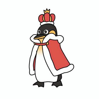 ペンギンの王様 ペンギン,王様,クラウン,動物,鳥,威厳,高貴,マント,王冠,ファンタジーのイラスト素材
