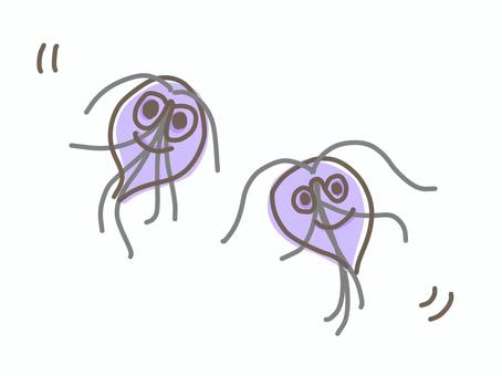 ジアルジアの栄養体 動物,ペット,犬,猫,獣医,獣医師,治療,動物病院,ジアルジア,寄生虫のイラスト素材