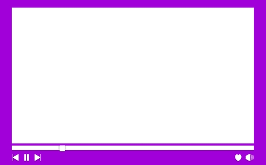 再生画面風フレーム2　紫 フレーム,音楽プレイヤー,動画プレイヤー,再生中,紫,ハート,音楽,動画,再生のイラスト素材