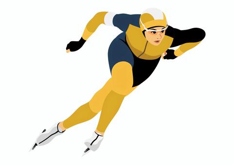 女子スピードスケート選手6 スピードスケート,スケート,レーシングスーツ,ゴーグル,手袋,スケート靴,ブレード,スポーツ,アスリート,女性のイラスト素材