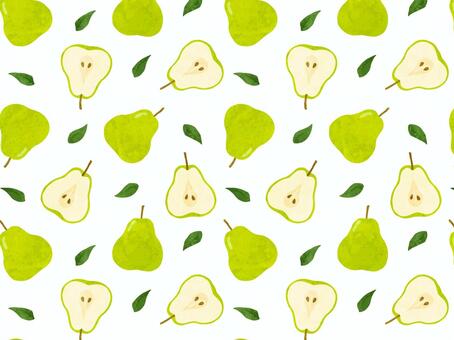 洋梨_水彩風パターン2 梨,洋梨,果物,食べ物,パターン,壁紙,シームレス,水彩風,かわいい,イラストのイラスト素材