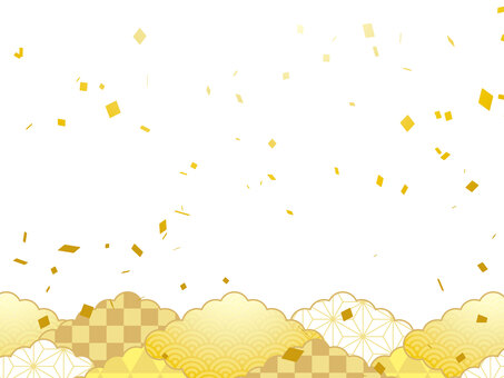 正月和風和柄年賀状 年賀状,和柄,和風,正月,可愛い,美しい,ベクター,紙吹雪,パーティー,お祝いのイラスト素材