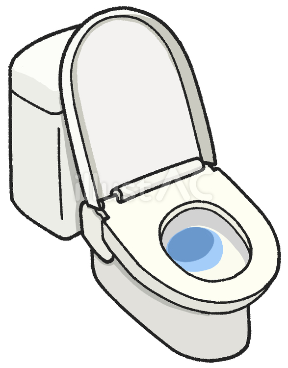 トイレ（タンク付） トイレ,便器,便所のイラスト素材