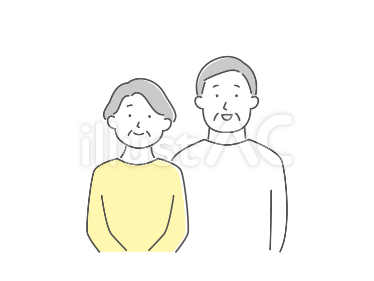 家族（８）シニア夫婦 家族,男性,女性のイラスト素材