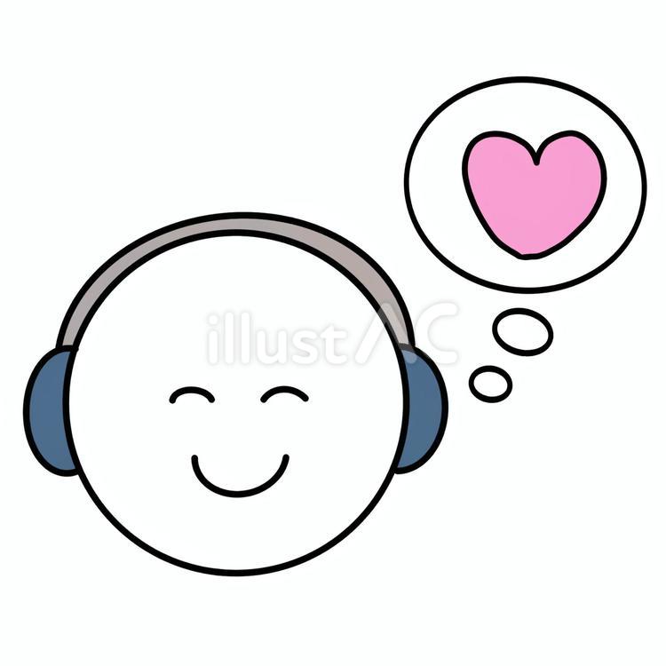 イヤーマフをつけて落ち着く人 イヤーマフ,ヘッドフォン,笑顔のイラスト素材