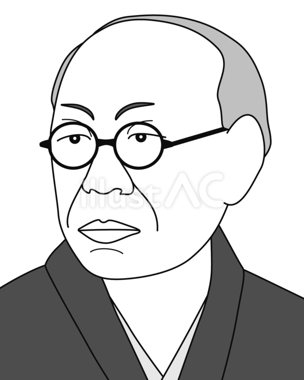 山本周五郎（白黒） 山本周五郎,歴史,文学のイラスト素材