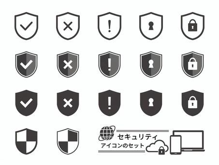 セキュリティアイコンのセット セキュリティ,インターネット,ネットワーク,サイバー,クラウド,デジタル,web,dx,pc,パソコンのイラスト素材