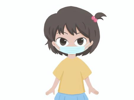 Girl in a mask, mask, infection, prevention, JPG and PNG