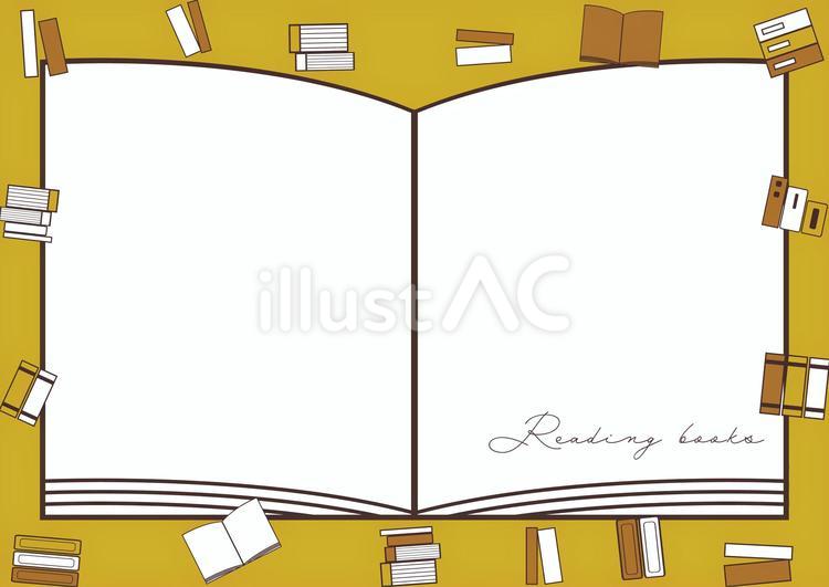 本のフレーム 本,図書,教科書のイラスト素材