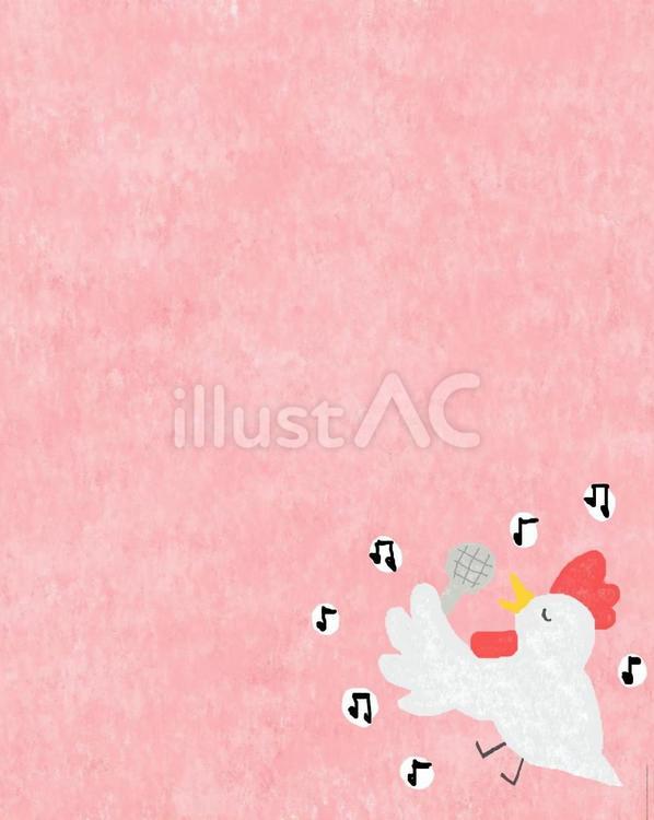 歌うにわとりちゃん♪ かわいい,歌う,音楽のイラスト素材