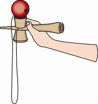 けん玉　　 けん玉,遊ぶ,持つ,手,昔,懐かしい,玩具,おもちゃ,線画のイラスト素材