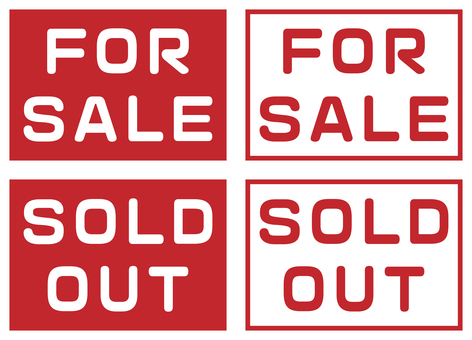 FOR SALEとSOLD OUT 赤 sale,sold,out,ラベル,タグ,販売,ポップ,プロモーション,おすすめ,注目のイラスト素材