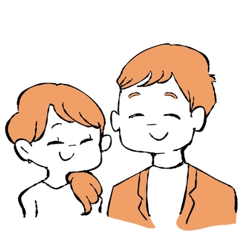 笑顔/男性女性 笑顔,男性,女性,大人,恋人,婚活,夫婦のイラスト素材