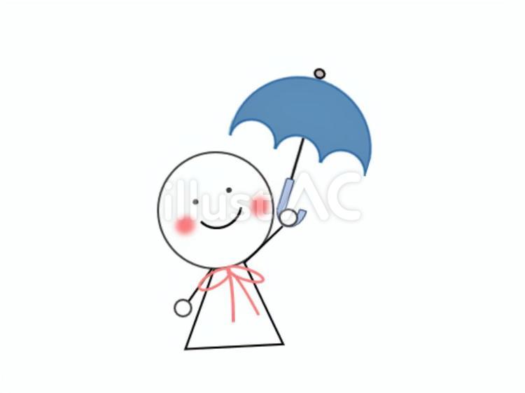 傘をさす棒人間 傘,棒人間,キャラクターのイラスト素材