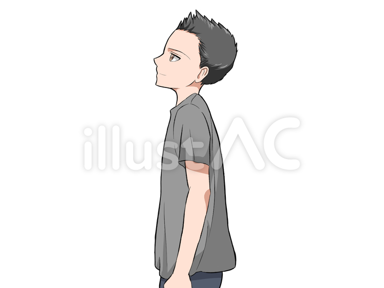 上を向く男性 見上げる,上,向くのイラスト素材