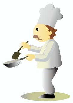 街のコック コック,調理人,シェフ,男性,洋食店のイラスト素材