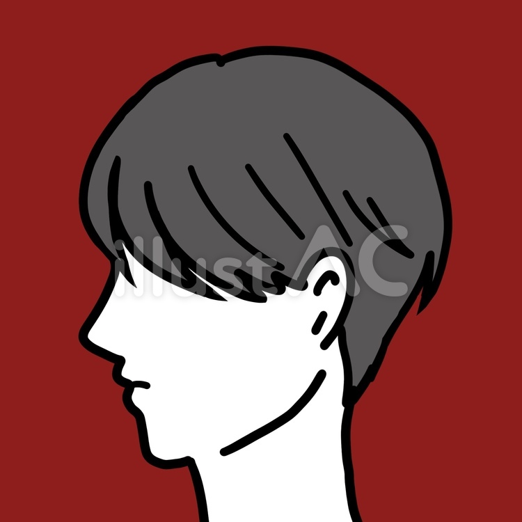 男性　韓国　横顔アイコン　韓国人 男性,韓国人,韓流のイラスト素材