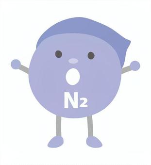 化学式_窒素 窒素,n2,擬人化,分子,化学式,キャラクター,かわいいのイラスト素材