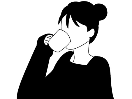 Silhouette of a woman drinking 2, , JPG and PNG