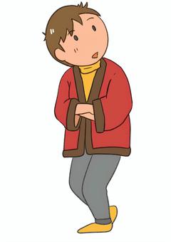 半纏を着る男性 男性,若い,半纏,冬,部屋着,昭和,浪人生,大学生,下宿人のイラスト素材