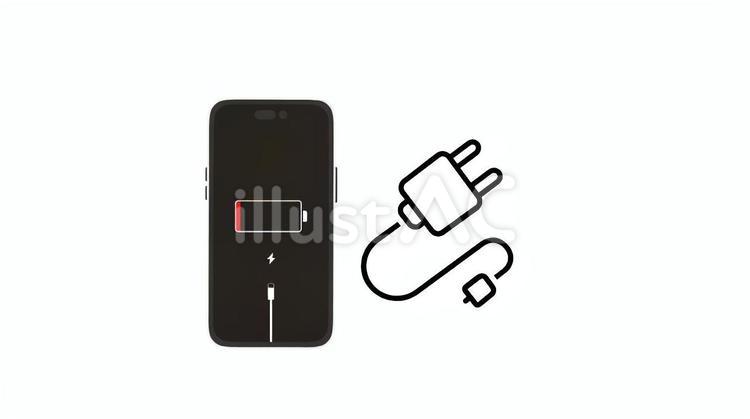 素材 黒,ウェブ,充電のイラスト素材