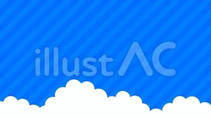 16:9背景 斜ストライプ青空と入道雲C