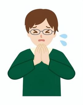 お願いしている男性_上半身1 男性,人物,上半身,便利,必死,頼む,助けて,お願い,哀願,手を合わせるのイラスト素材