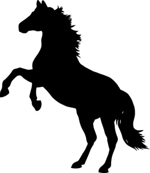 二本足で立ち、いななく馬シルエット黒 馬,うま,動物,サラブレット,競馬,乗馬,午年,年賀状,競走馬,種馬のイラスト素材