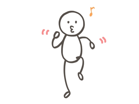 棒人間 ウキウキウォーキング 棒人間 ウキウキウォーキング 棒人間,人,歩く,散歩,散策,ウォーキング,運動,健康,探検,音符のイラスト素材