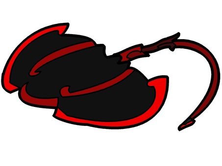 A stingray-shaped monster with a red motif, a, fish, animal, JPG and PNG