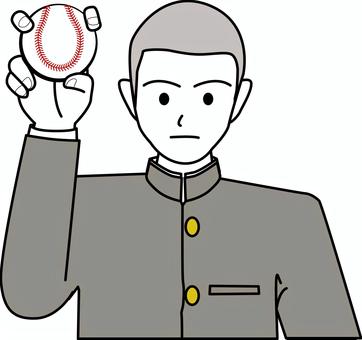 高校球児 高校生,男子,坊主,野球,ボール,持つ,野球部,部活,手,シンプルのイラスト素材