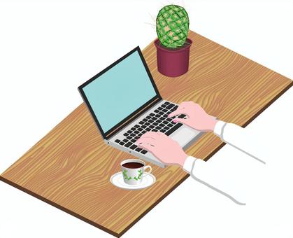 Illustration, telework, work at home, work, JPG, PNG and AI