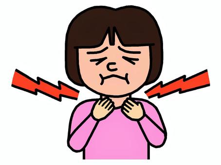 喉の痛み 喉の痛み 喉の痛み,風邪,炎症,人物,女の子,病気,不調,イラストのイラスト素材