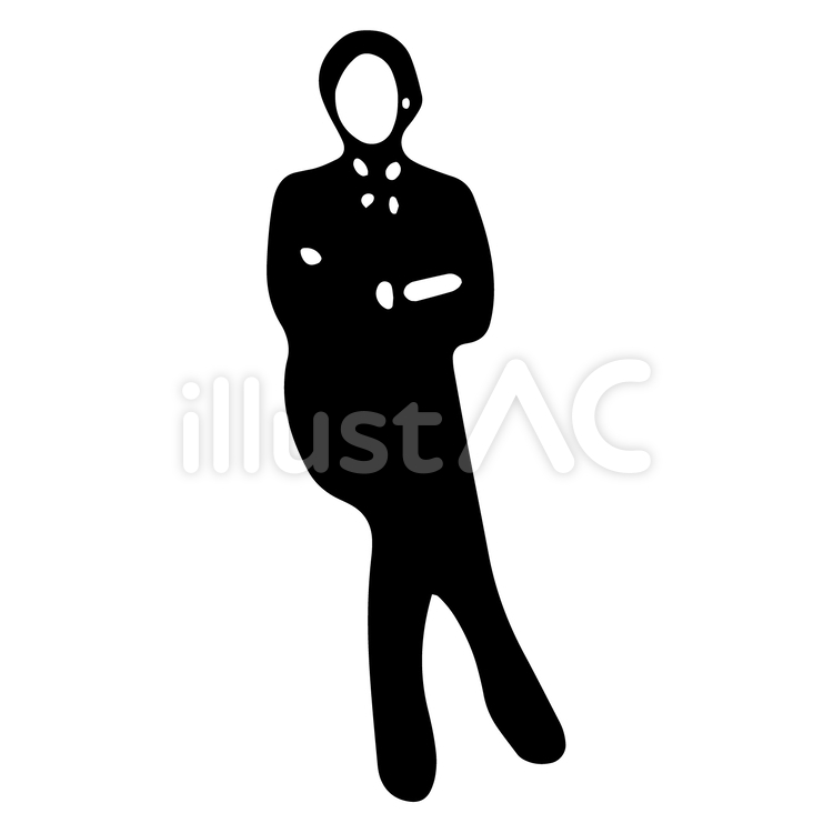 男性 シルエット,モノクロ,人物のイラスト素材