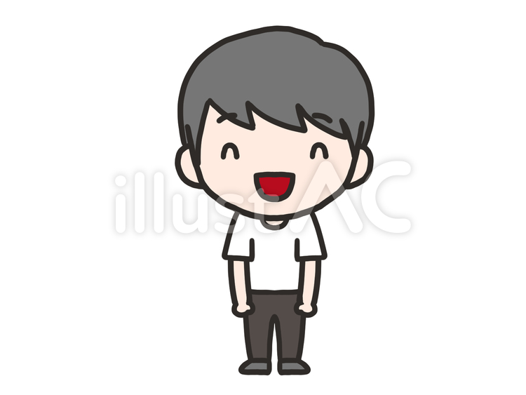 全身の男性:笑 全身の男性:笑 男性,手書き,手描きのイラスト素材